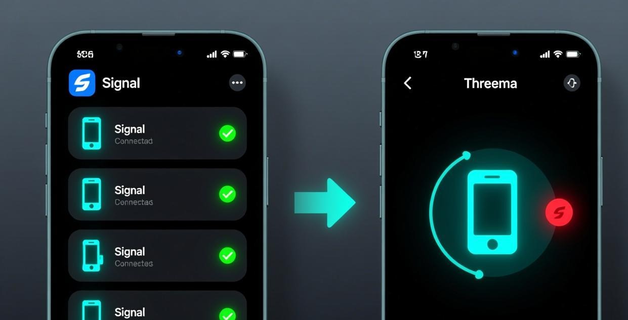 Signal 多设备与 Threema 单设备对比